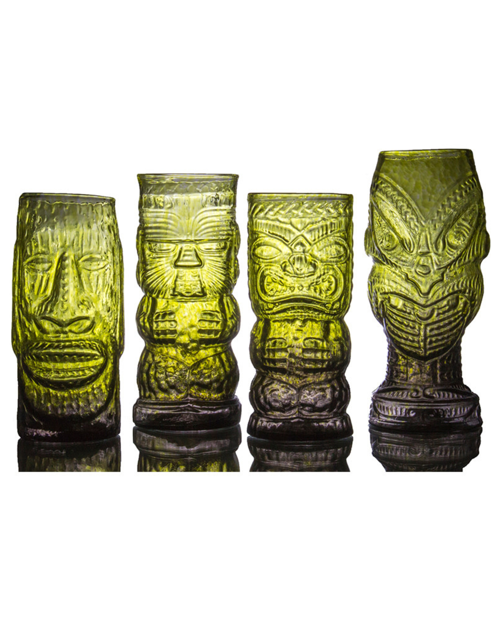 IANNAZZI GLASS DESIGN WARRIOR JUNGLE FOG GLASS TIKI MUG