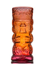 IANNAZZI GLASS DESIGN WARRIOR LAVA RED GLASS TIKI MUG