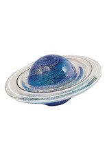 GLASS EYE RINGS OF SATURN PLANETARY PAPERWEIGHT