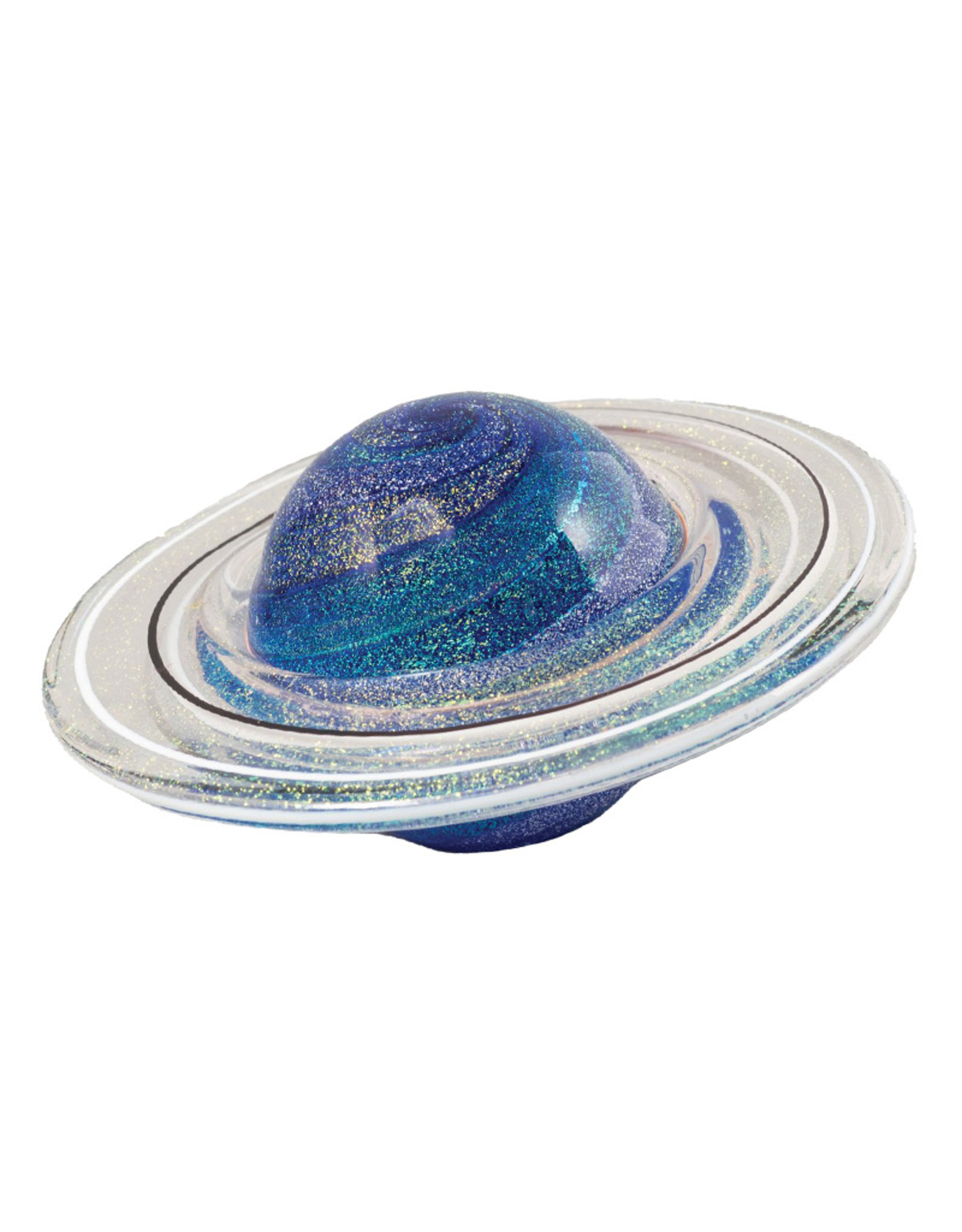 GLASS EYE RINGS OF SATURN PLANETARY PAPERWEIGHT