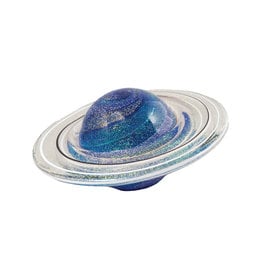 GLASS EYE RINGS OF SATURN PLANETARY PAPERWEIGHT