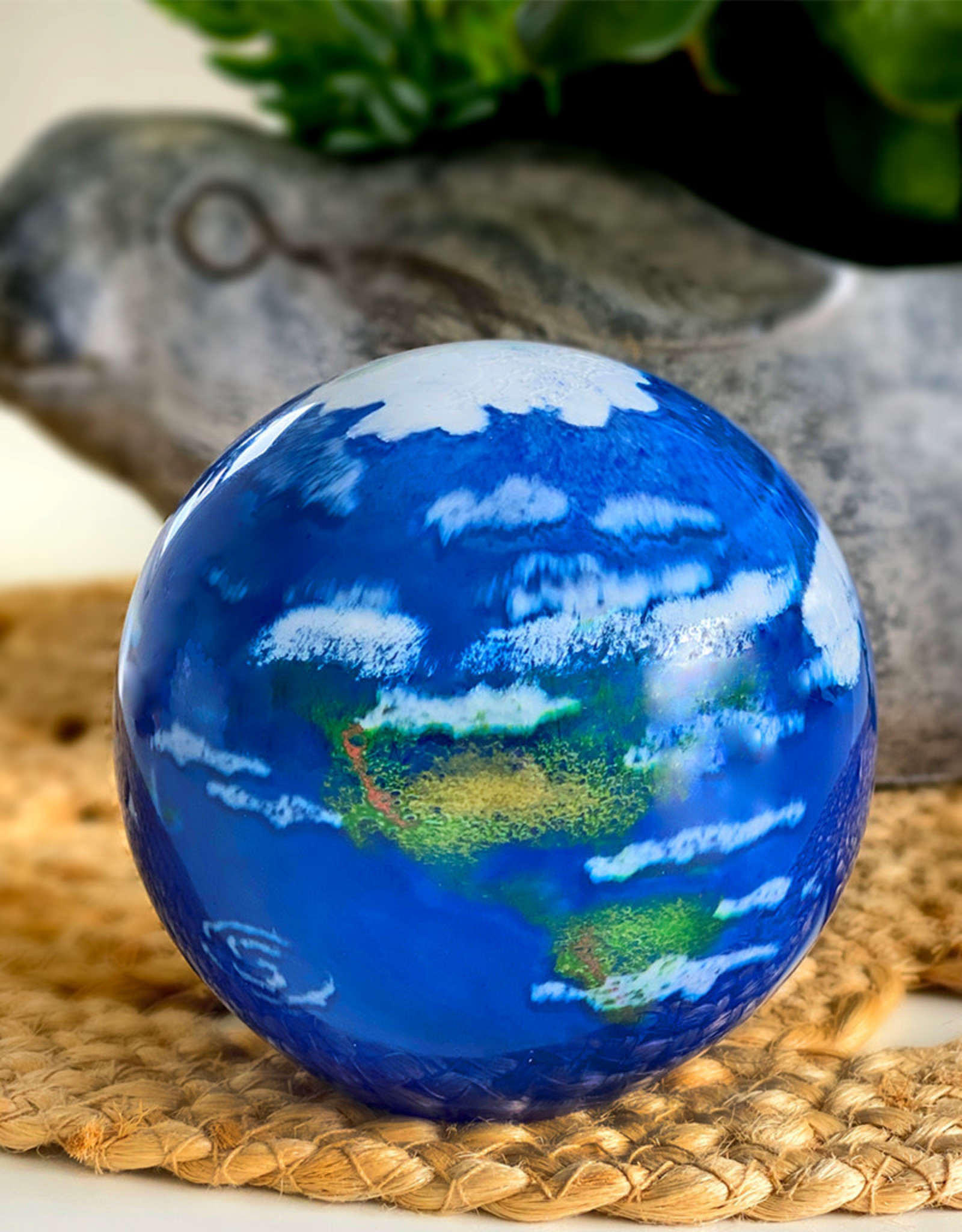GLASS EYE EARTH PLANETARY PAPERWEIGHT
