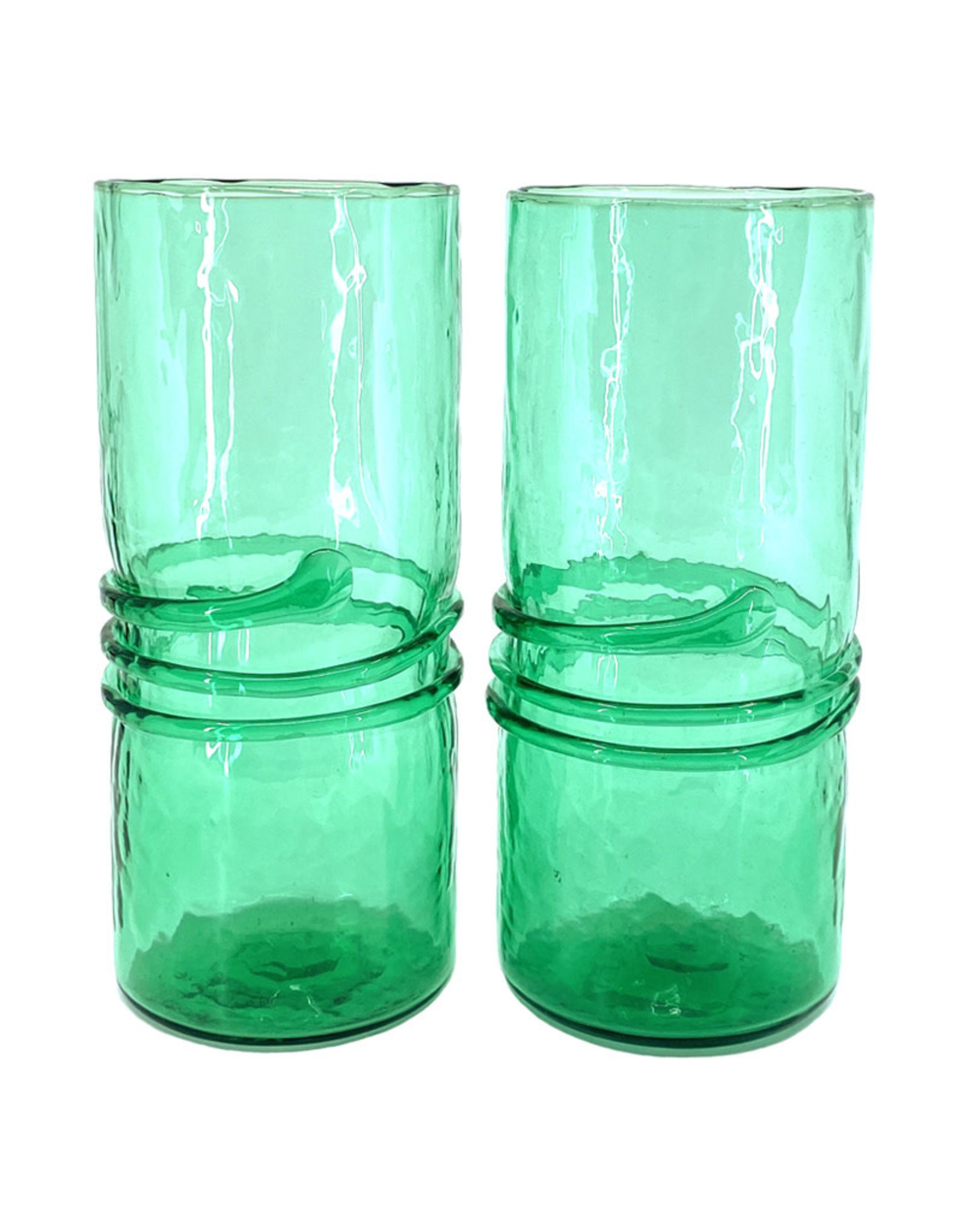 Perrier Green Water Bottle Cut Glasses Green, Eco Tumblers