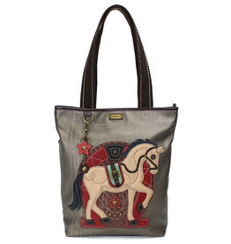 CHALA PEWTER HORSE EVERYDAY ZIP TOTE