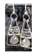 ART BY ANY MEANS MOONSTONE PYRAMID EARRINGS