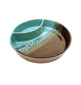 CLAY IN MOTION OCEAN TIDE CHIP & DIP PLATE