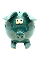 CLAY IN MOTION BLUE CERAMIC PIGGY BANK