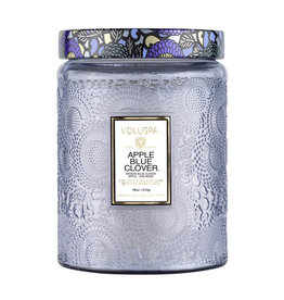 VOLUSPA APPLE BLUE CLOVER LARGE JAR CANDLE