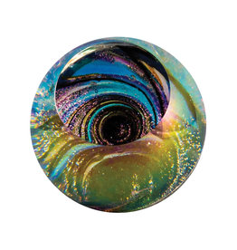 GLASS EYE TWILIGHT FIREBALL PAPERWEIGHT