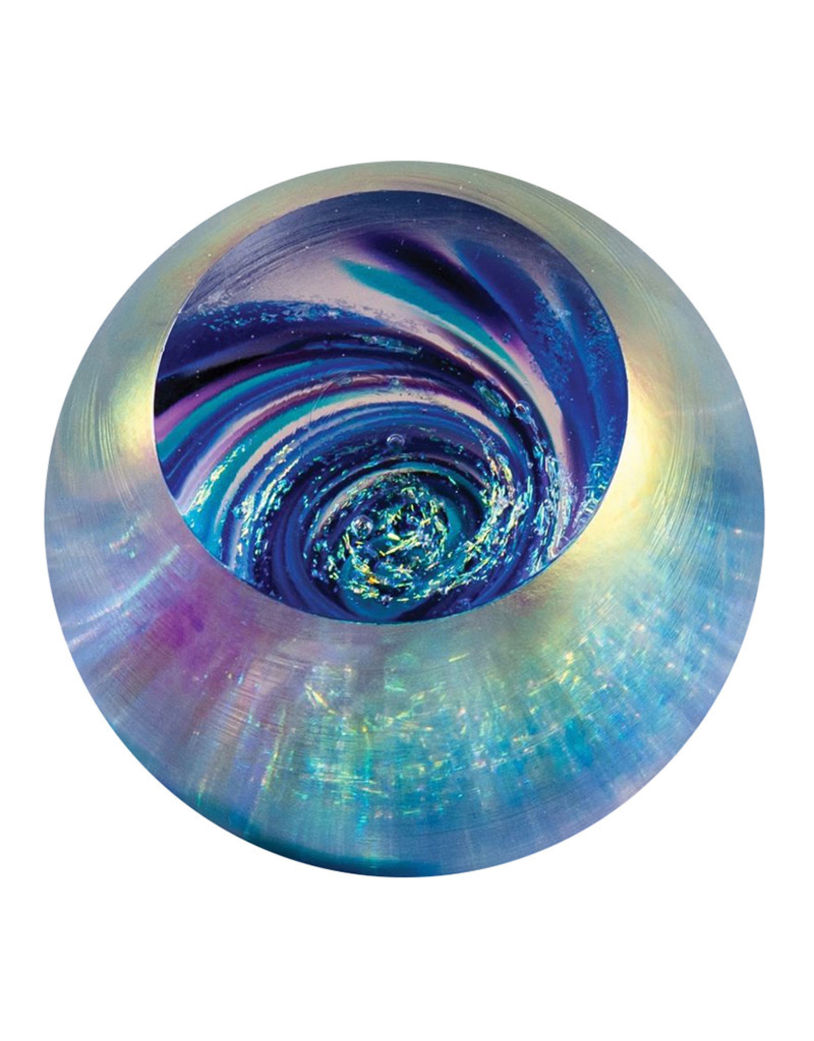 GLASS EYE VORTEX FIREBALL PAPERWEIGHT