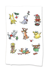 PAPER SHARKS NEW CHRISTMAS DOGS DISH TOWEL