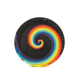 BASKETS OF AFRICA SMALL BLACK RAINBOW PLATE
