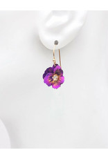 HOLLY YASHI GARDEN PANSY DROP EARRINGS - FUCHSIA