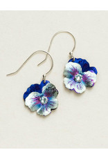 HOLLY YASHI GARDEN PANSY DROP EARRINGS - BONNIE BLUE