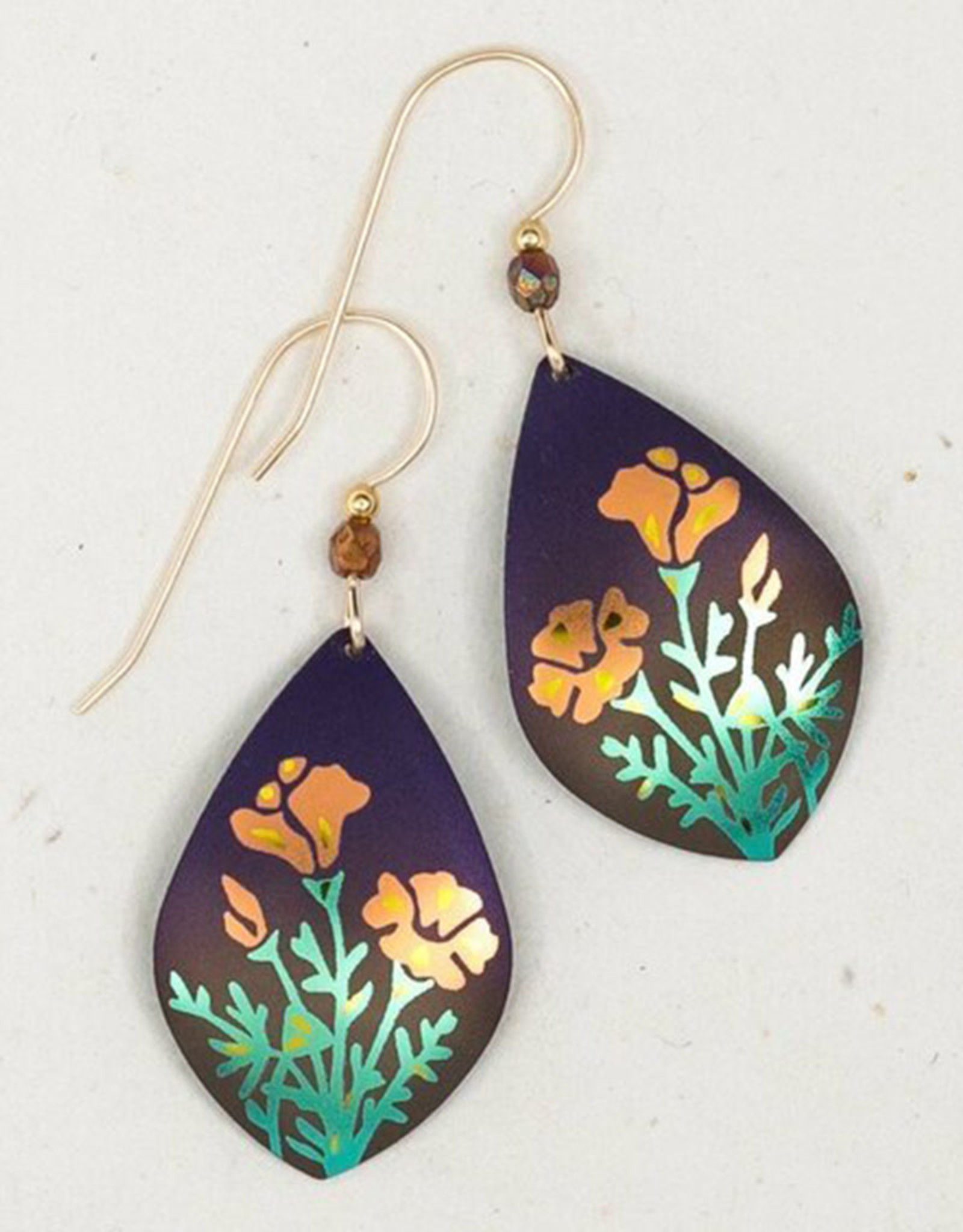 Black Poppy Polymer Clay Earring Design