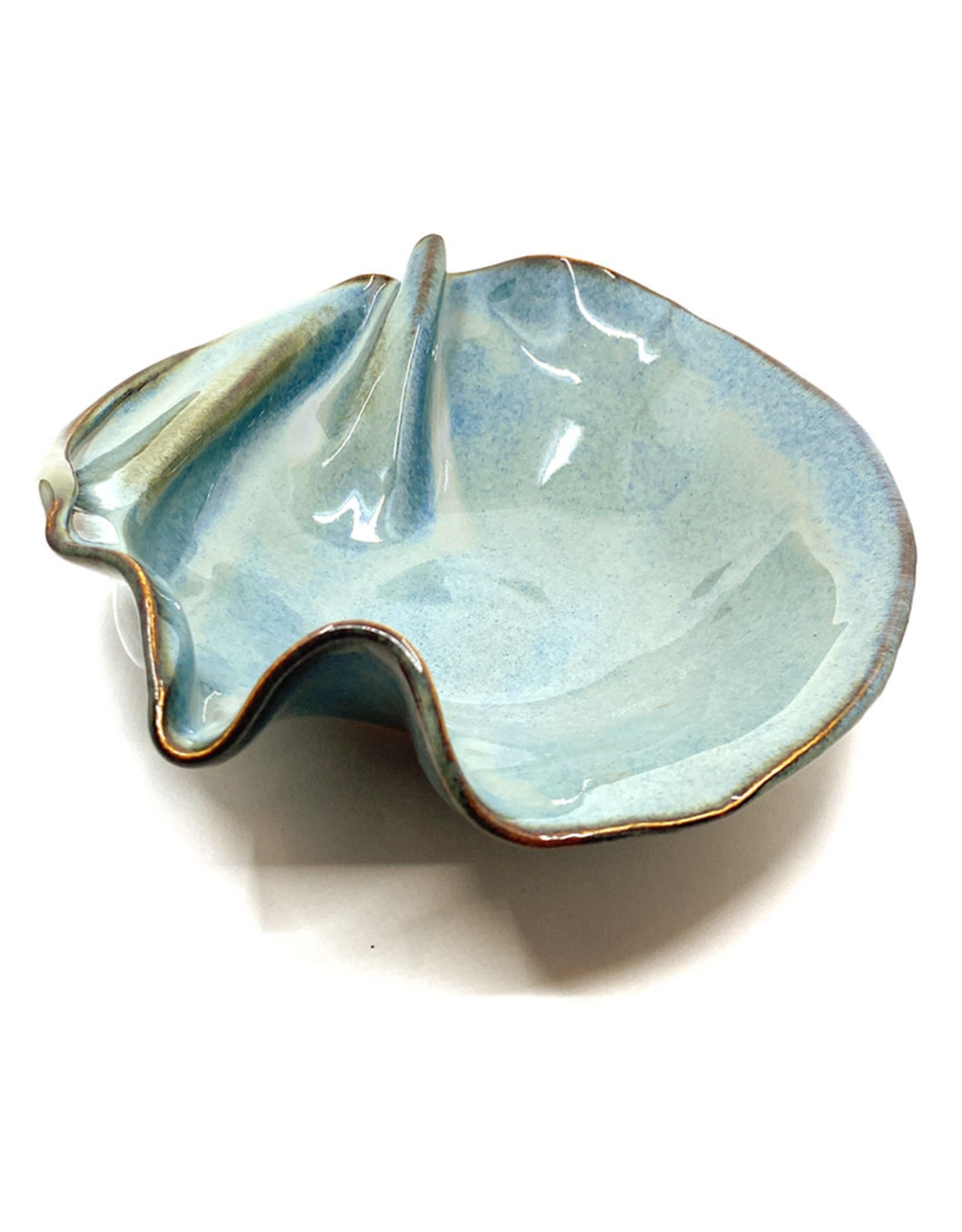 HILBORN POTTERY BLUE MEDLEY TAPENADE BOWL WITH SPOON