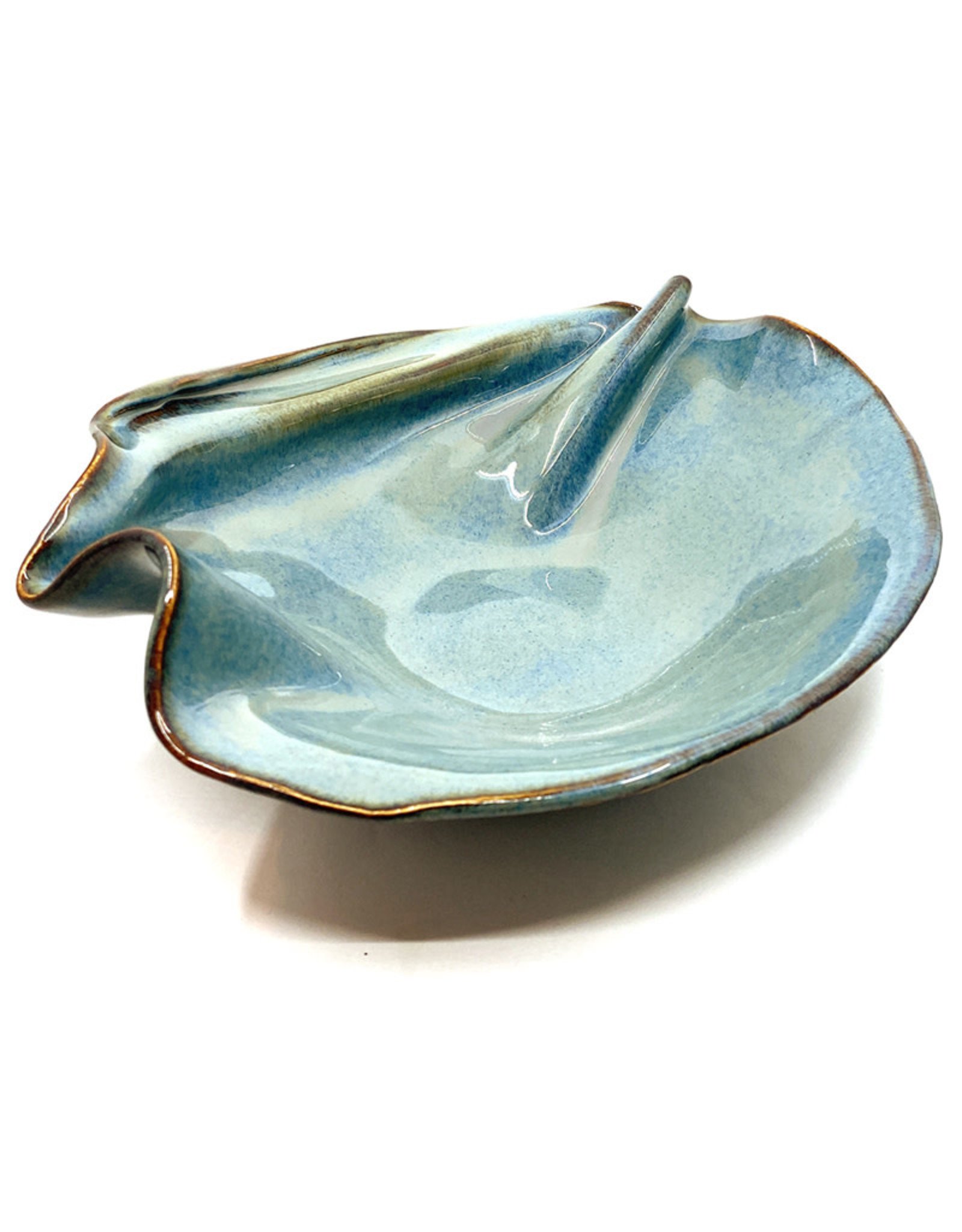 HILBORN POTTERY BLUE MEDLEY TAPENADE BOWL WITH SPOON