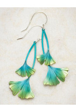 HOLLY YASHI GINGKO DROP EARRINGS - GREEN