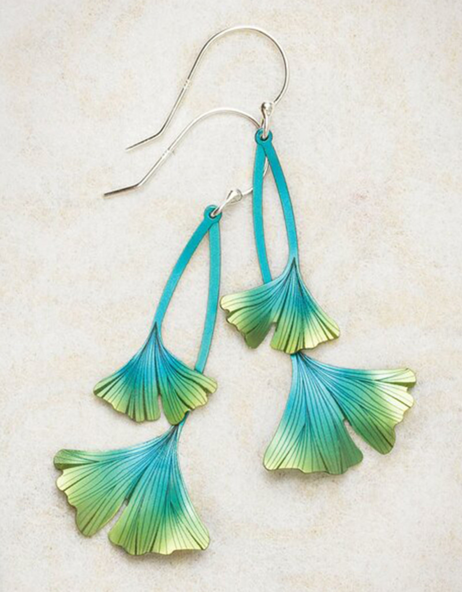 HOLLY YASHI GINGKO DROP EARRINGS - GREEN