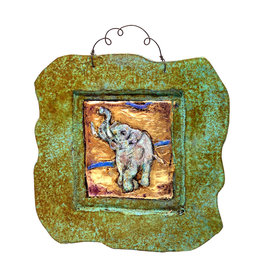 PAPER & STONE ELEPHANT WALL PLAQUE
