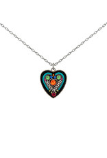 FIREFLY HEART WITHIN A HEART PENDANT NECKLACE - MULTI