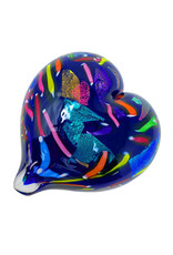 GLASS EYE ROYAL HEART PAPERWEIGHT