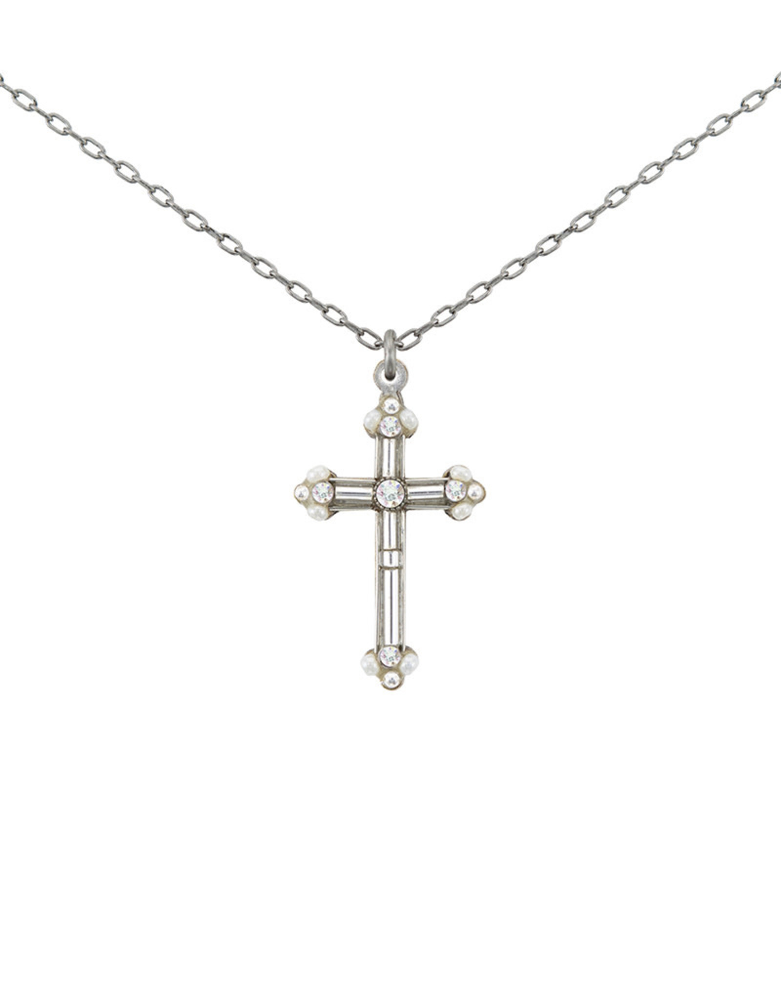 SIMPLE CROSS PENDANT NECKLACE - SILVER 