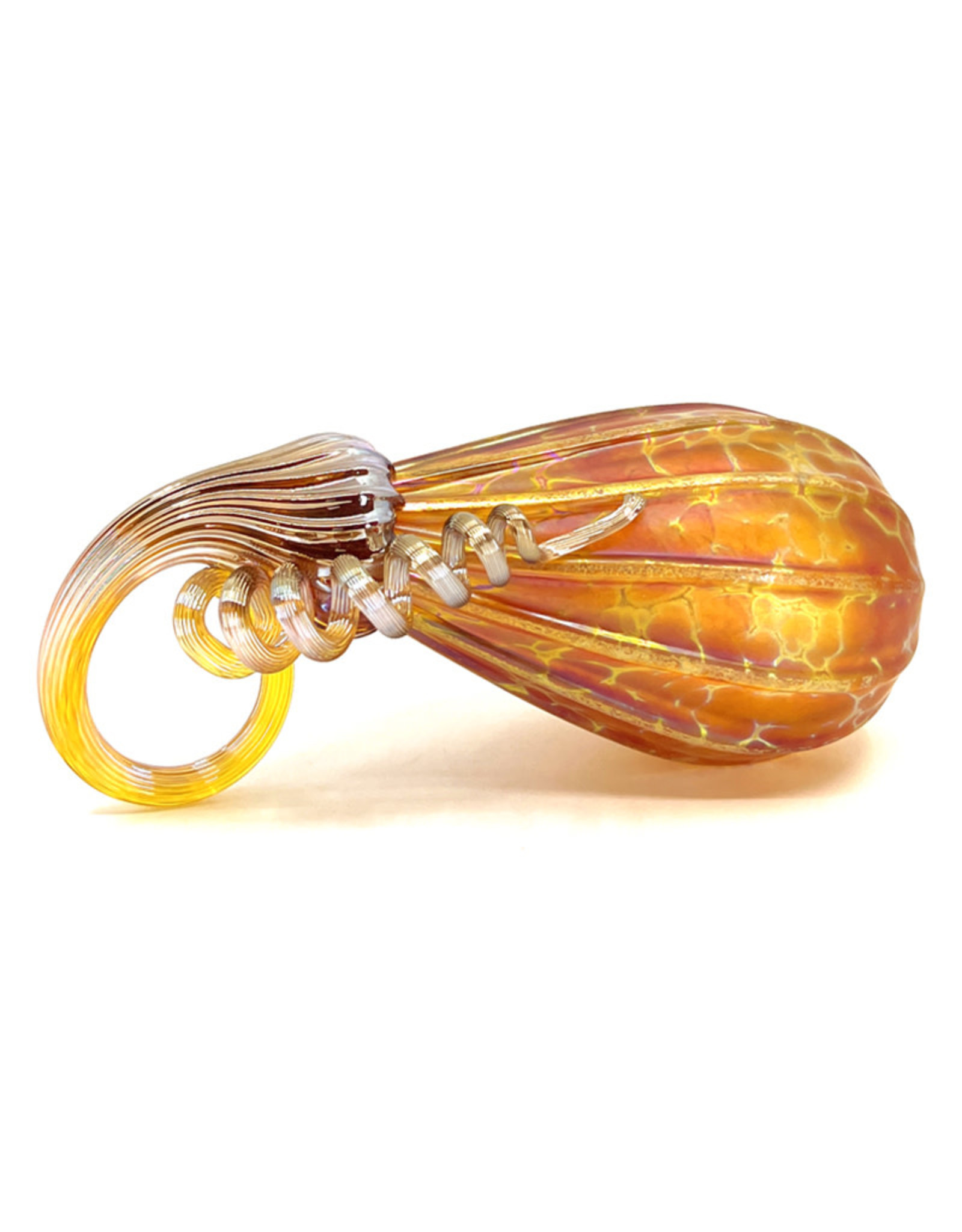 THE FURNACE GLASSWORKS GOLD RUBY PETITE GOURD