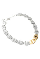 ANNE-MARIE CHAGNON NEW YORK SHINY MATTE GOLD NECKLACE