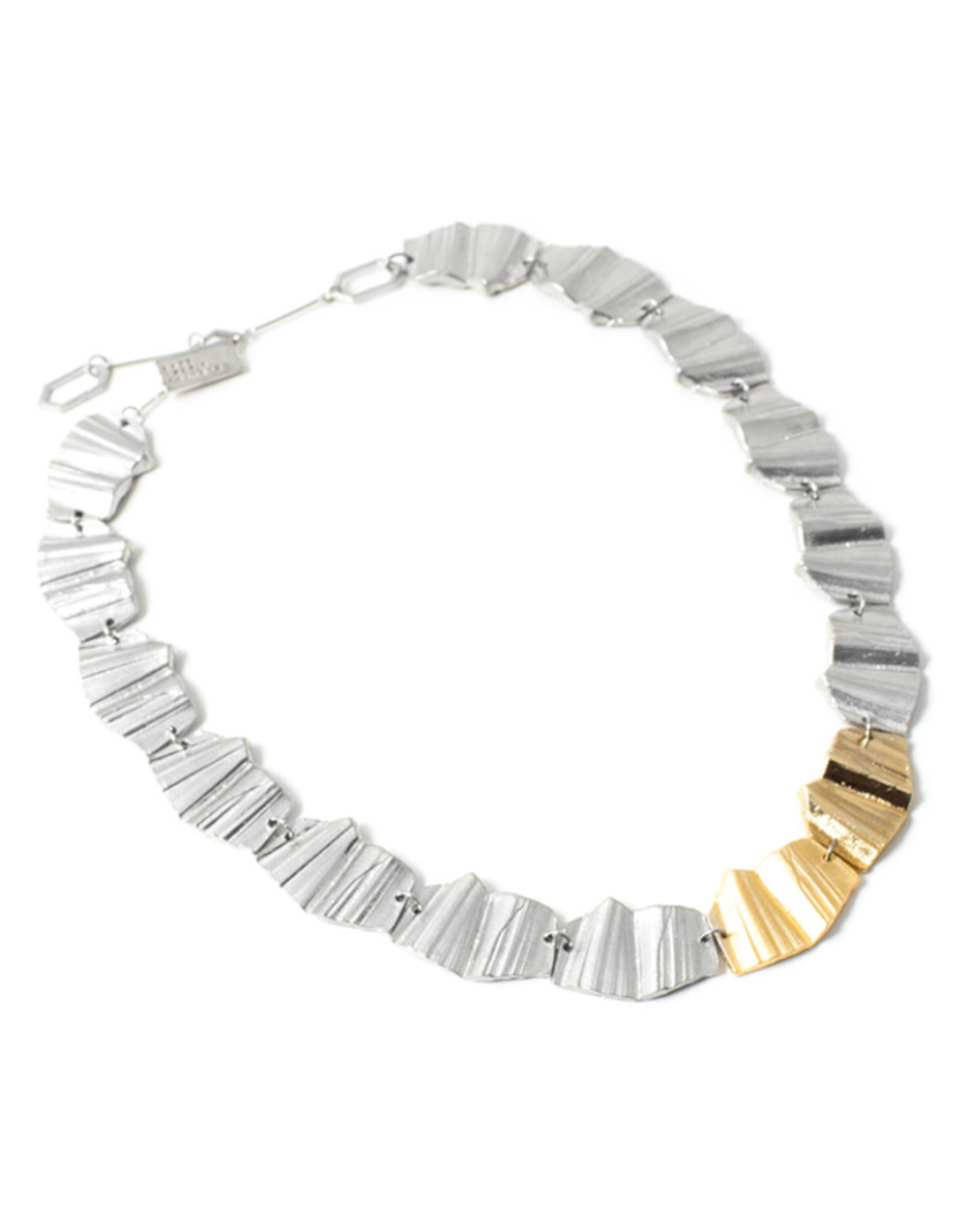 ANNE-MARIE CHAGNON NEW YORK SHINY MATTE GOLD NECKLACE