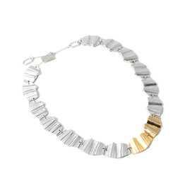 ANNE-MARIE CHAGNON NEW YORK SHINY MATTE GOLD NECKLACE