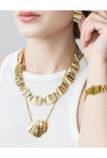 ANNE-MARIE CHAGNON NEW YORK SHINY MATTE GOLD NECKLACE