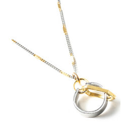 ANNE-MARIE CHAGNON AMSTERDAM PEWTER GOLD NECKLACE