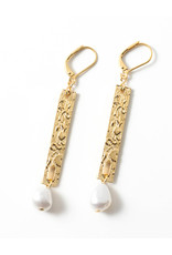 ANNE-MARIE CHAGNON MADRID SHINY GOLD PEARL EARRINGS