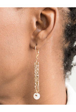 ANNE-MARIE CHAGNON MADRID SHINY GOLD PEARL EARRINGS