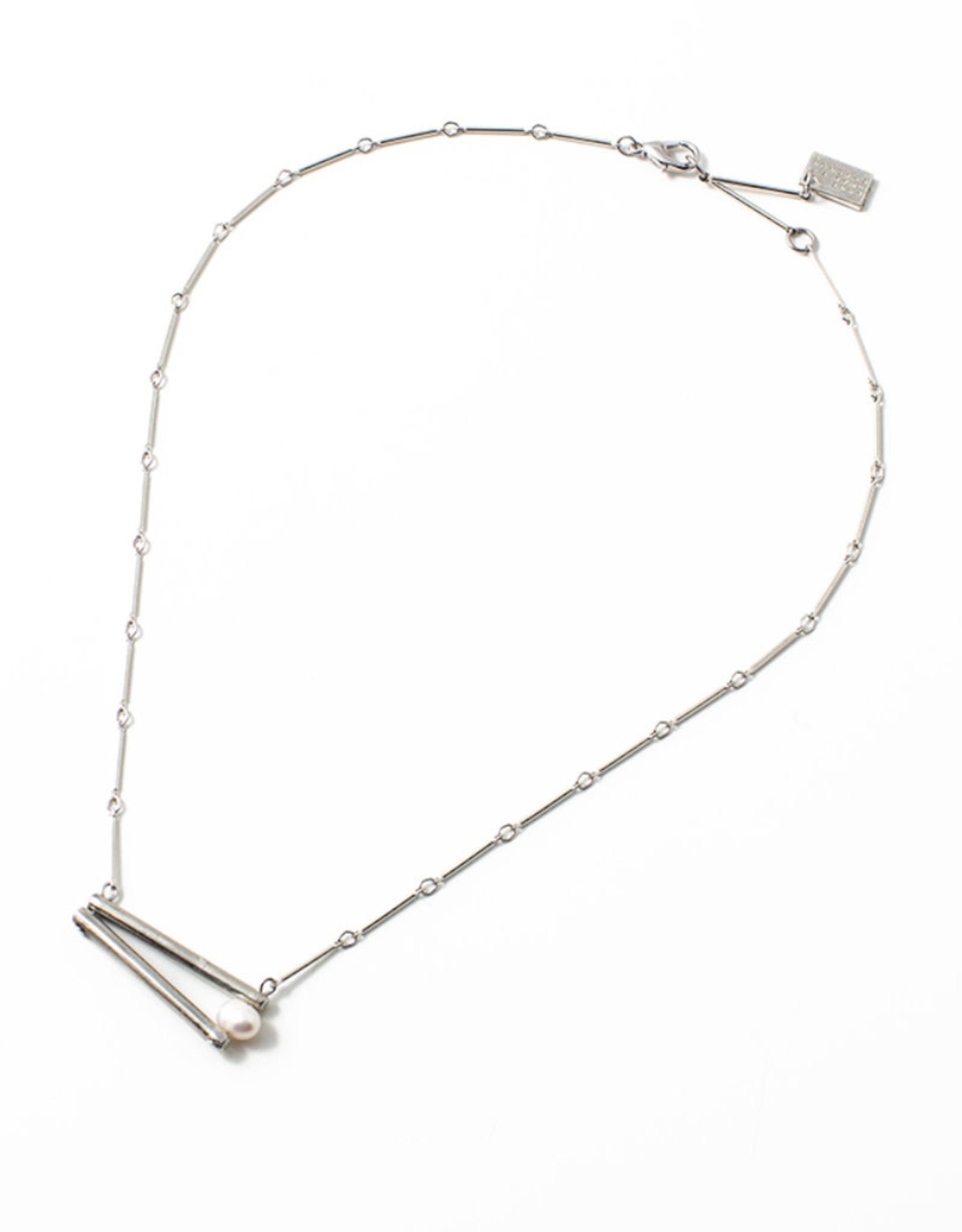 ANNE-MARIE CHAGNON BAO PEWTER & PEARL NECKLACE