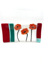 ART GLASS ARRAY NEW RED POPPY 5X10 PLATTER