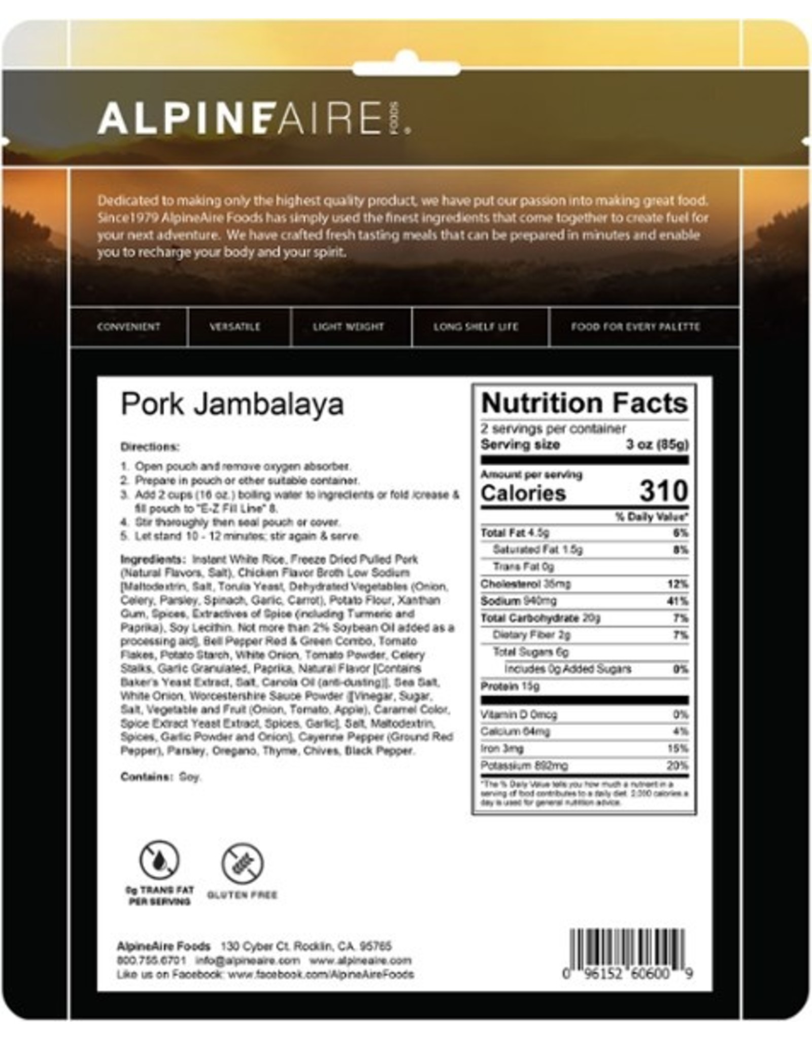ALPINEAIRE PORK JAMBALAYA