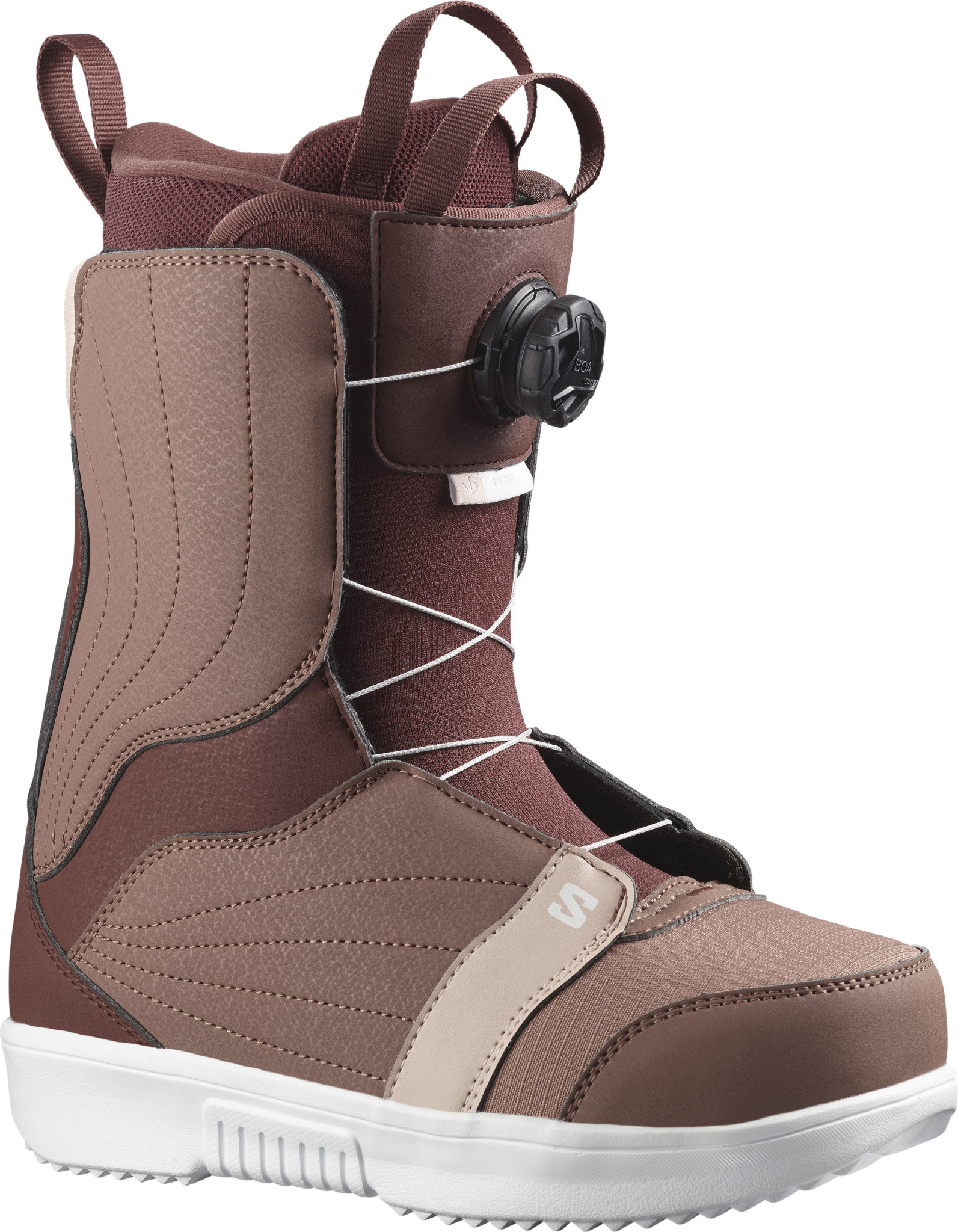 サロモン スノボーブーツ　PEARL BOA Dusty Pink WOMEN PEARL BOA DUSTY PINK/BURGUNDY SNOWBOARD BOOT - Totem Ski Shop