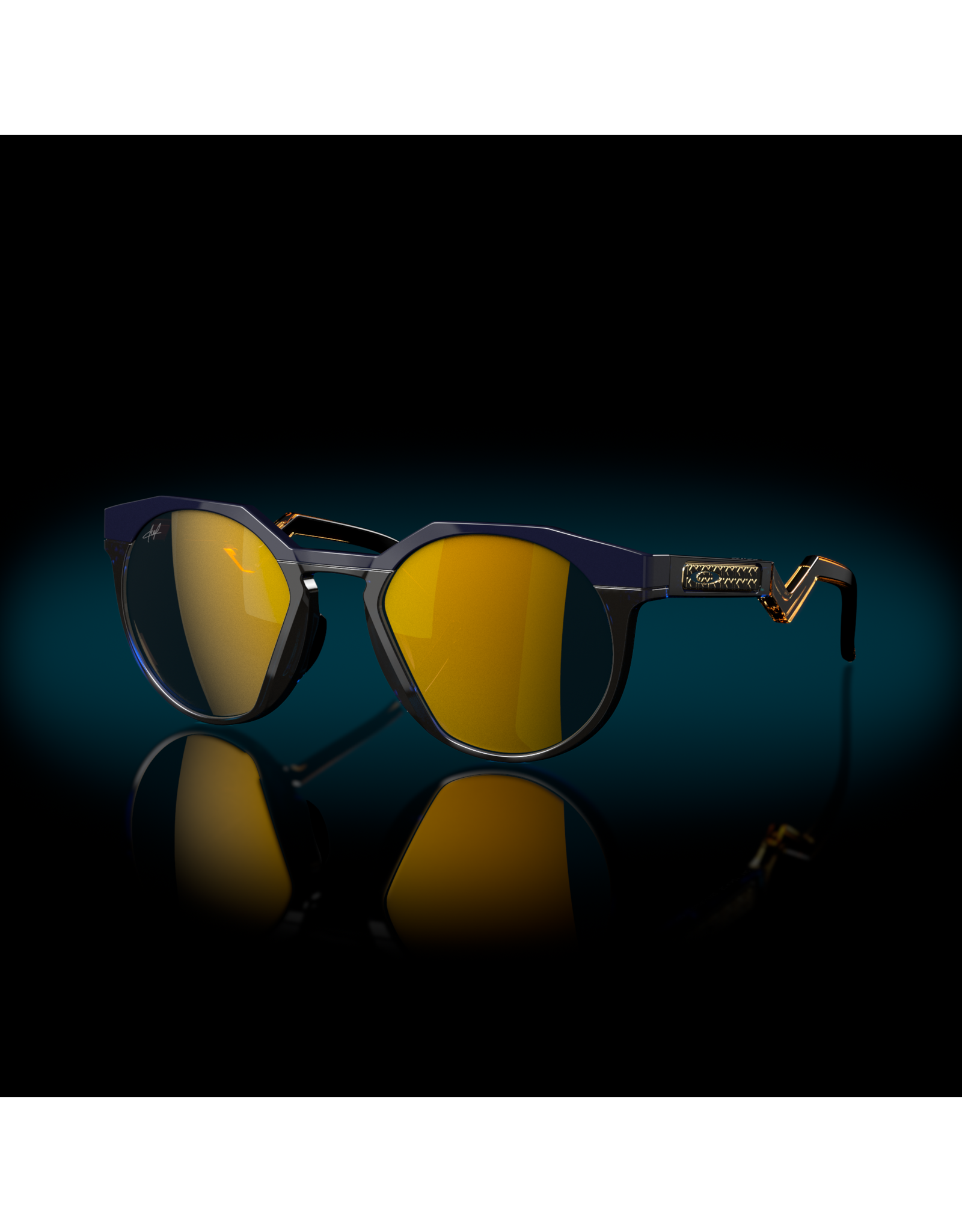 oakley HSTN NAVY/TRANS BLUE PRIZM 24K POLAR SUNGLASS
