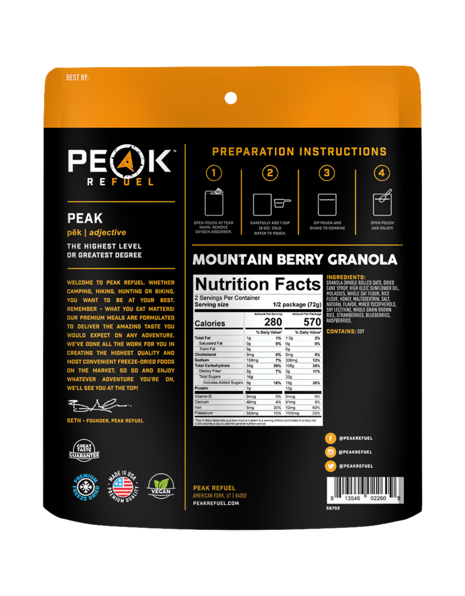 PEAK REFUEL MOUNTAIN BERRY GRANOLA