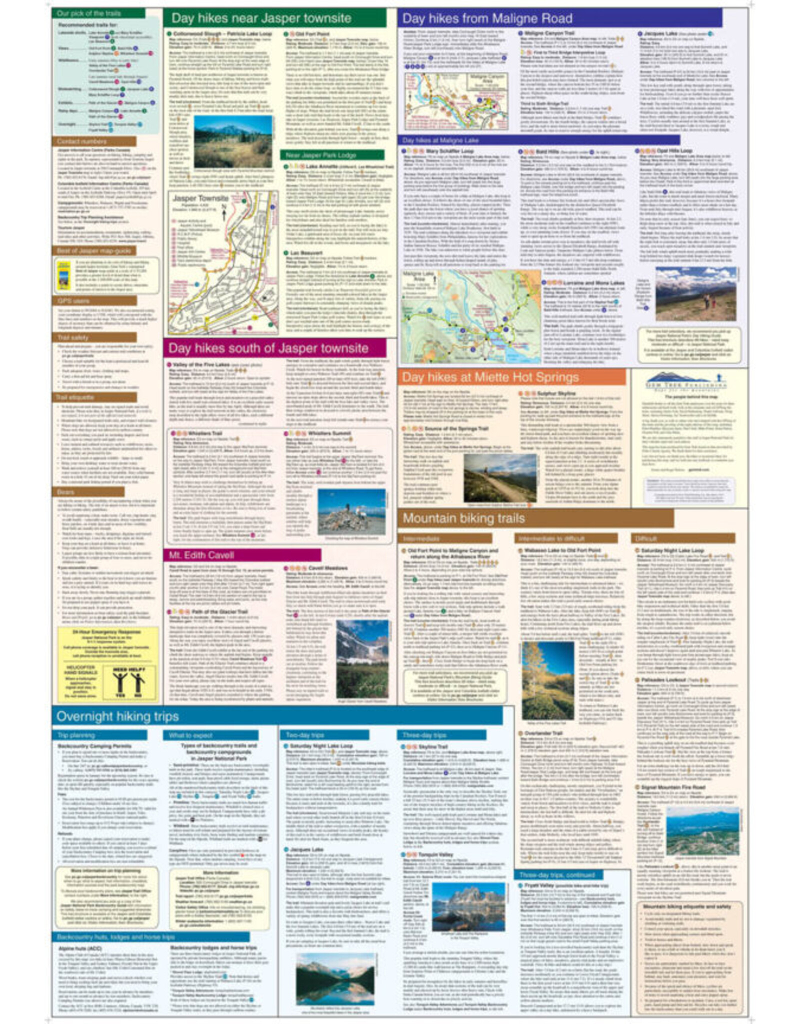 GEM TREK PUBLISHING JASPER & MALIGNE LAKE MAP