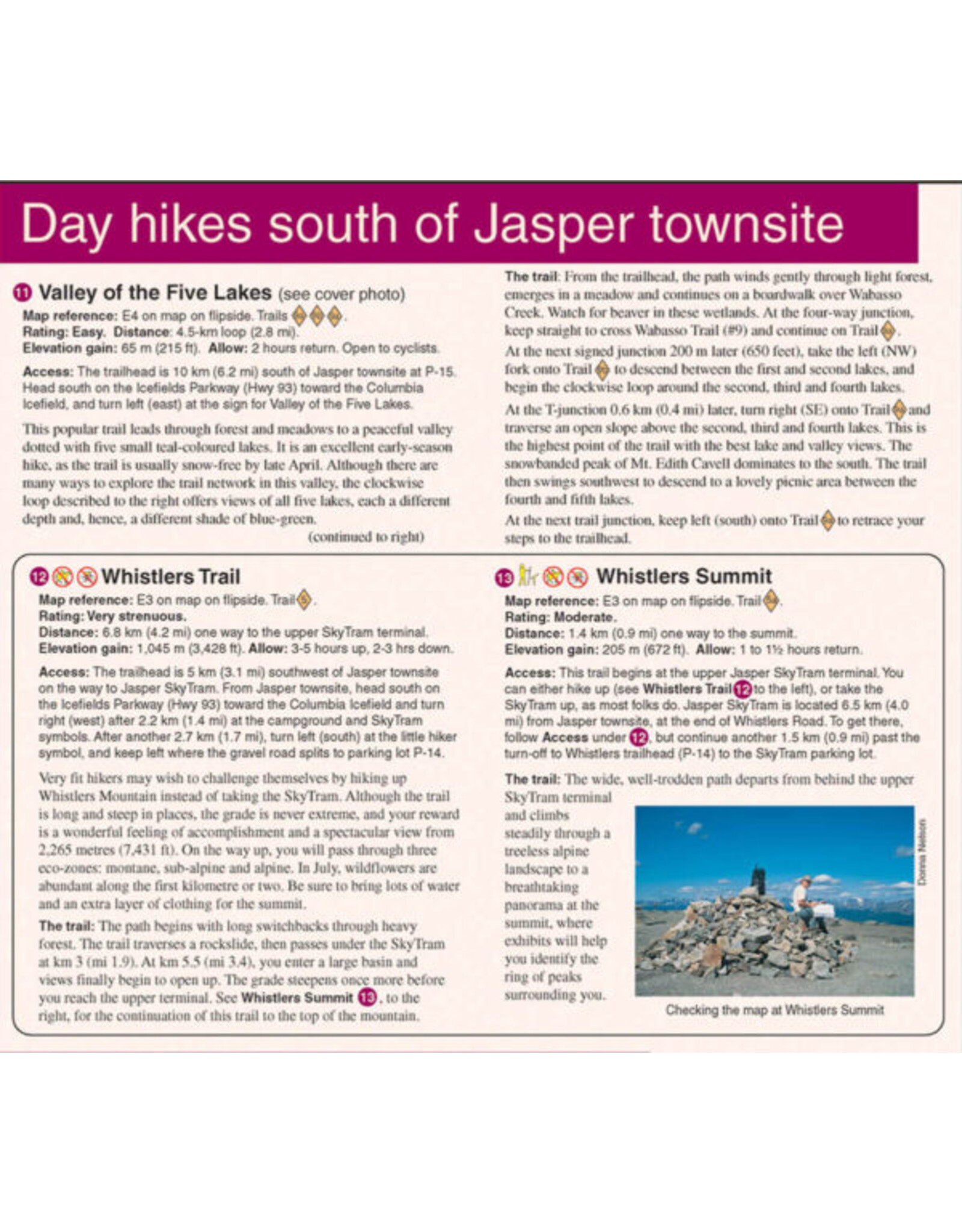 GEM TREK PUBLISHING JASPER & MALIGNE LAKE MAP