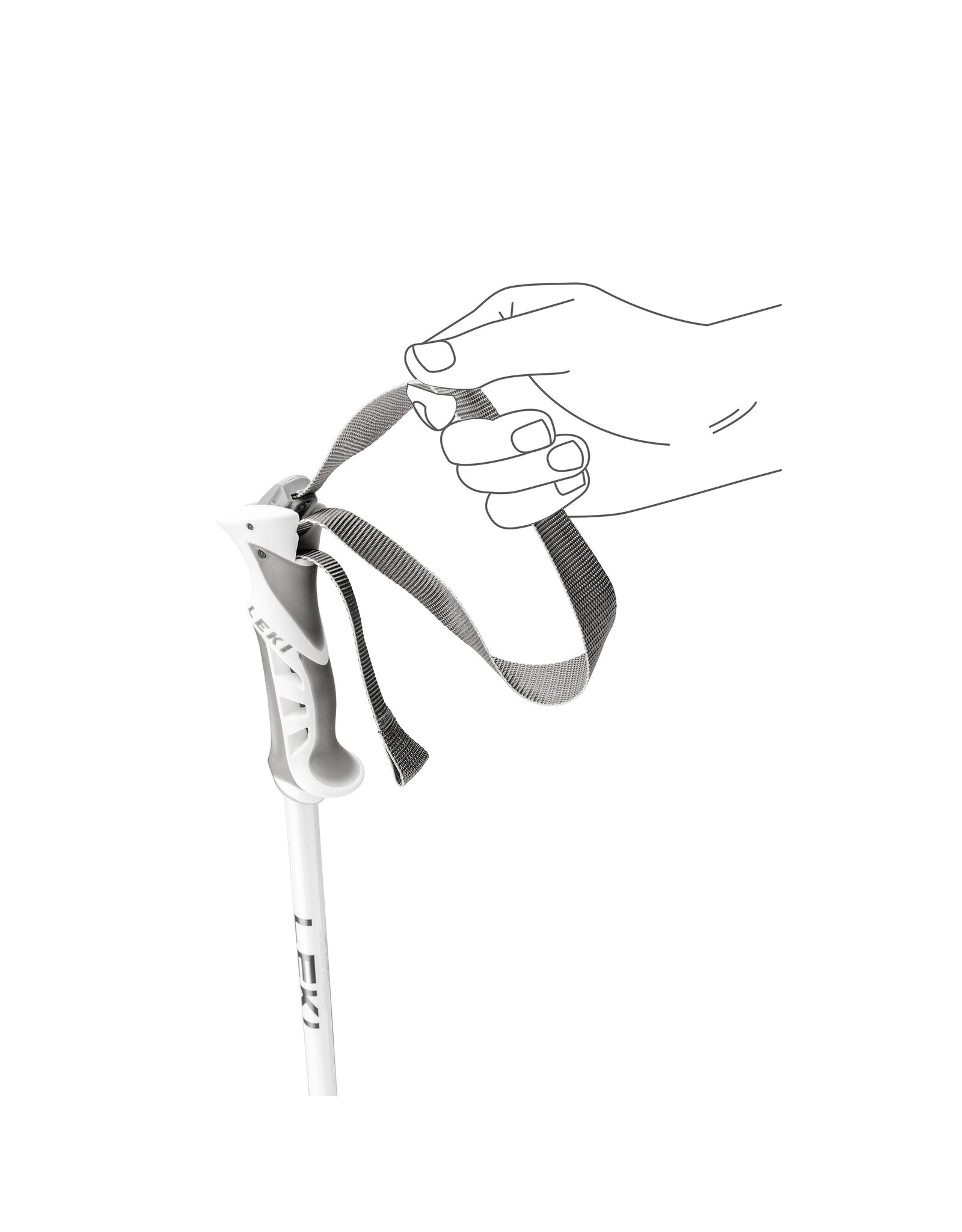 LEKI BLISS GUNMETAL/WHITE SKI POLE