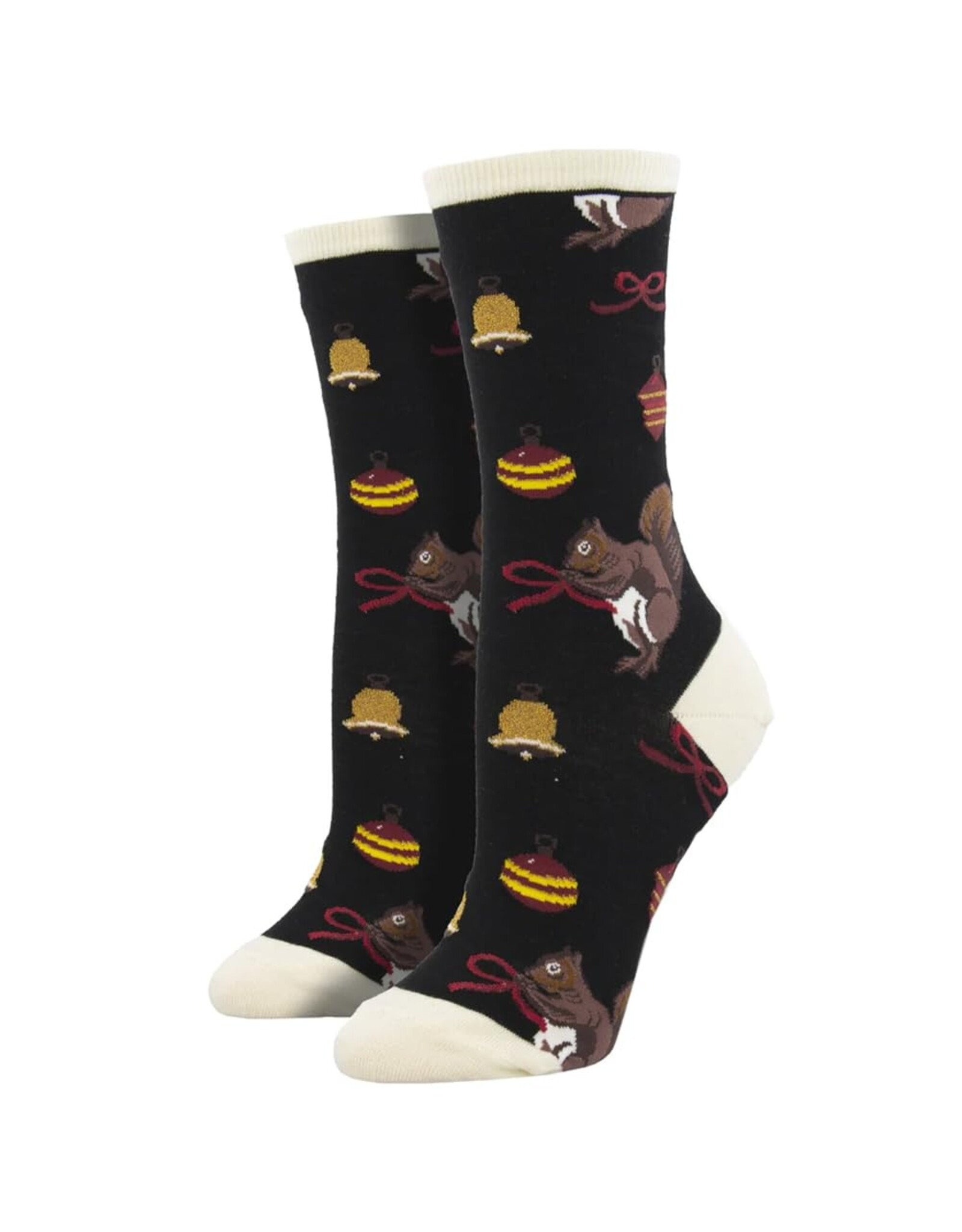 SOCKSMITH HAVE A SQUIRRELLY CHRISTMAS  BLACK