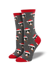SOCKSMITH SANTA CATS HEATHER GRAY