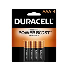 BATTERY DURACELL AAA 4PK COPPER