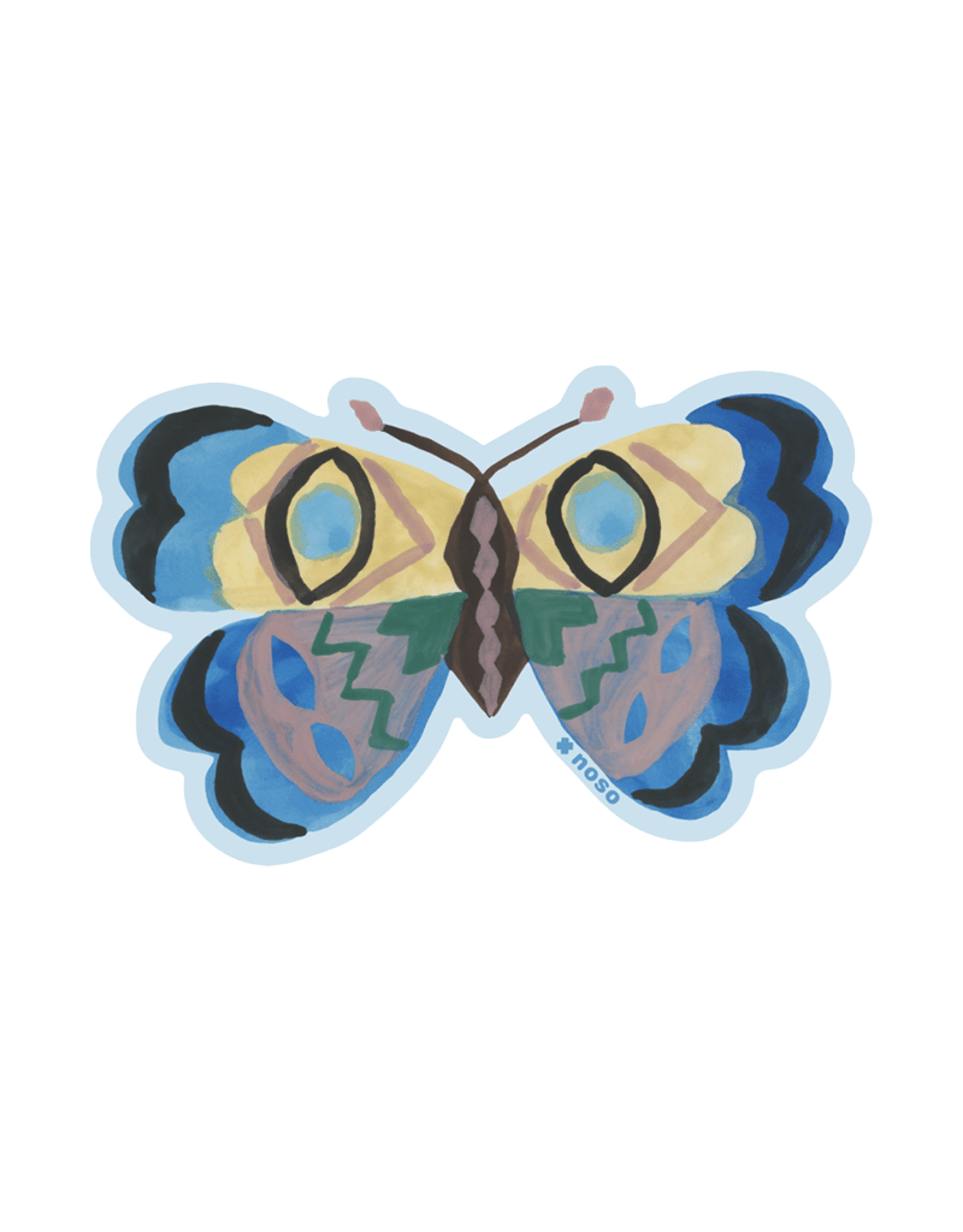 NOSO NOSO PATCH BLUE BUTTERFLY 3.5 x 2.5"