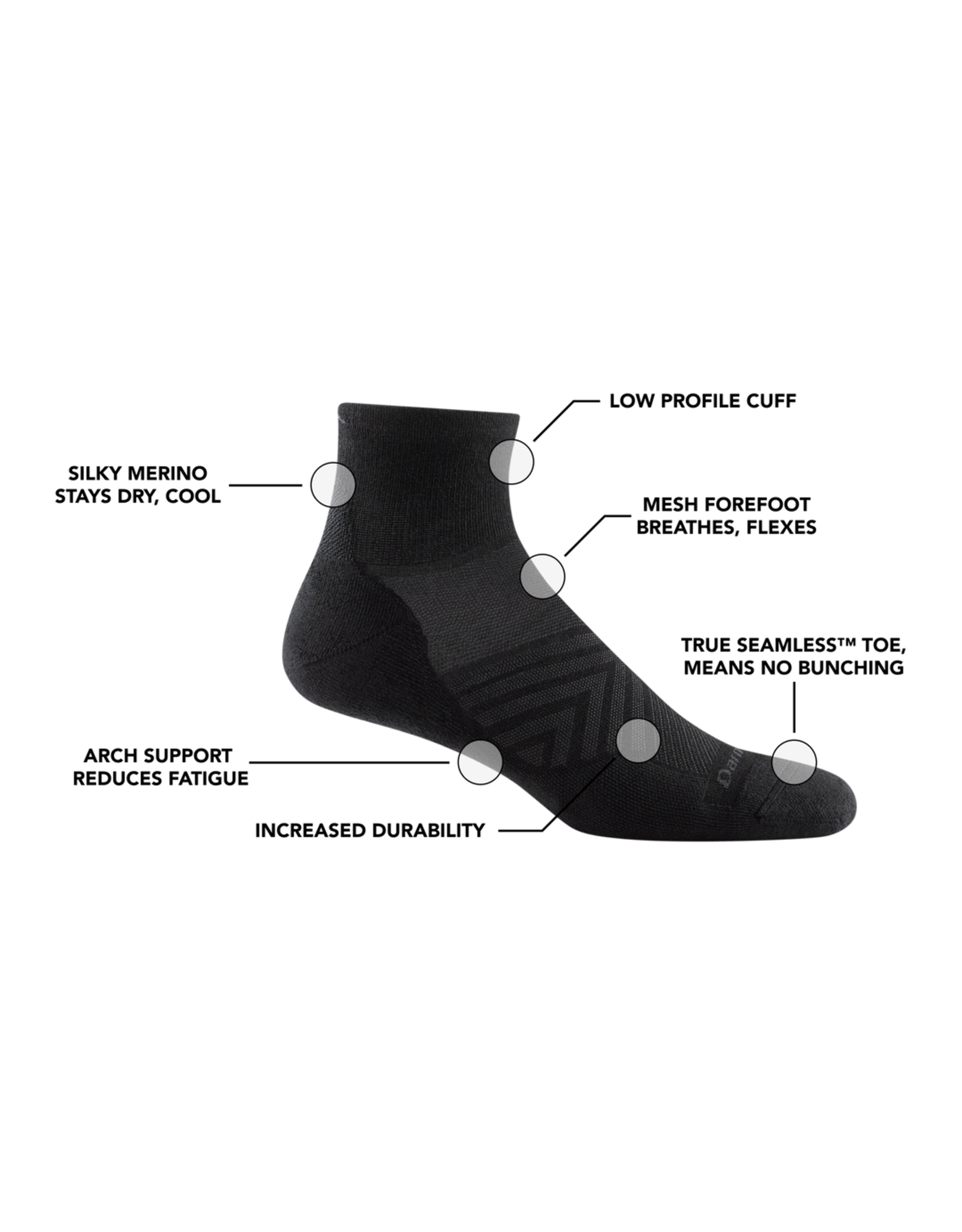 DARN TOUGH MENS RUN 1/4 SOCK UL CUSH