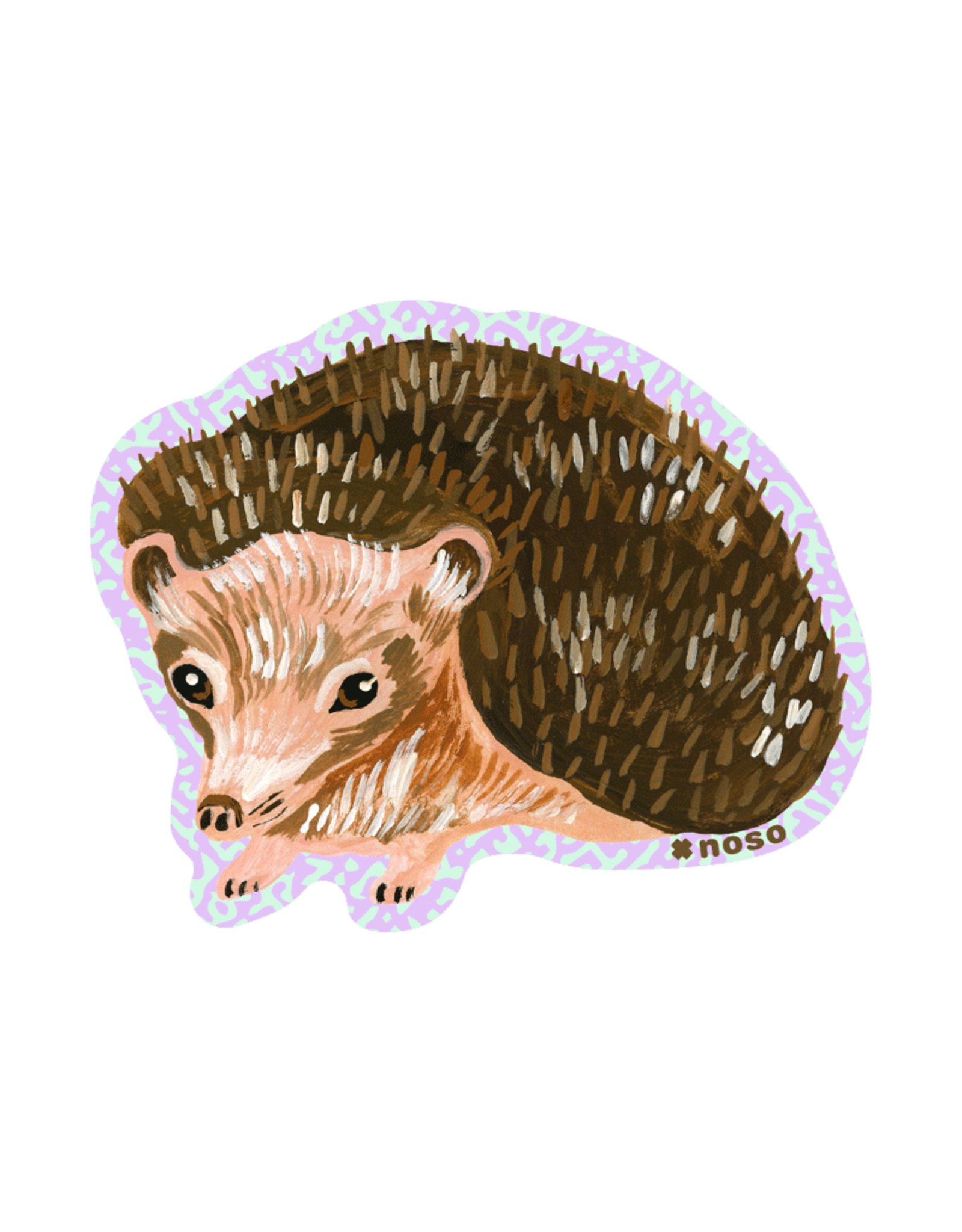 NOSO NOSO PATCH BROWN HEDGEHOG 2.75 x 2.25"